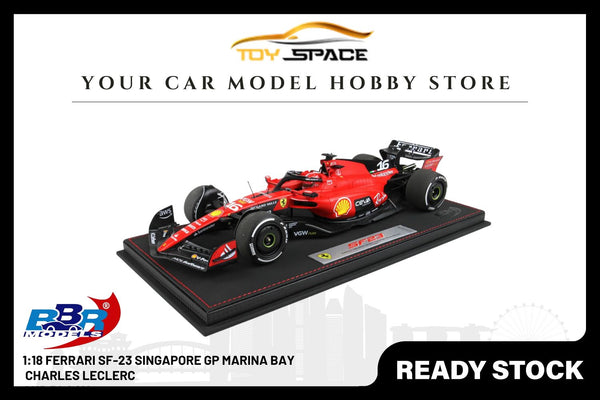 [BBR MODELS] 1:18 Ferrari SF-23 Singapore 2023 GP Marina Bay - Charles Leclerc