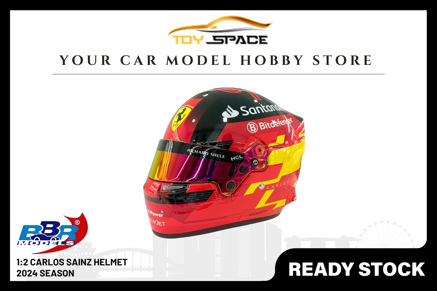 [BBR MODELS] 1:2 Carlos Sainz Season 2024 Mini Helmet