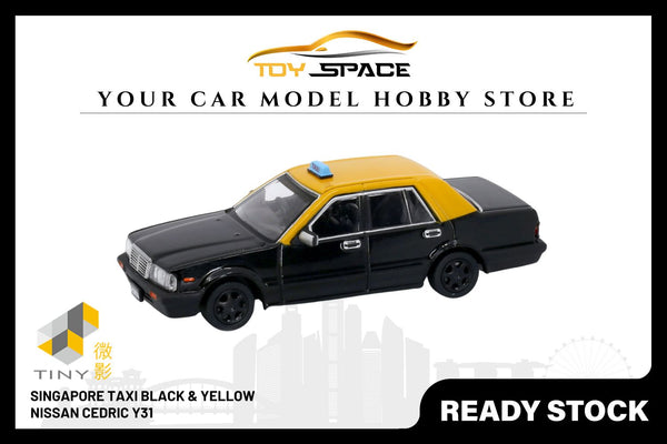 [TINY] SG25 Diecast - Singapore Nissan Cedric Y31 Taxi Black & Yellow