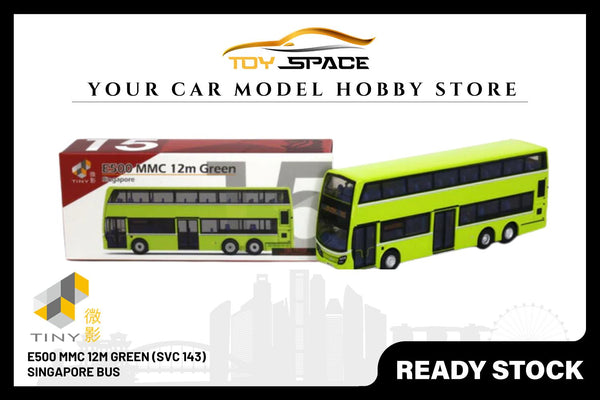 [TINY] SG15 Diecast - E500 MMC Bus Green (143) Singapore Bus