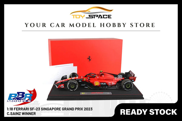 [BBR MODELS] 1:18 Ferrari SF-23 Singapore Grand Prix 2023 C.Sainz Winner