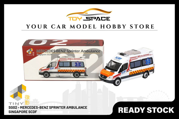 [TINY] SG02 Diecast - Singapore SCDF Ambulance Mercedes-Benz Sprinter (QX988Y)