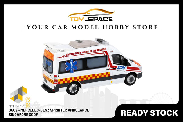 [TINY] SG02 Diecast - Singapore SCDF Ambulance Mercedes-Benz Sprinter (QX988Y)