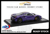 [BBR MODELS] 1:18 Ferrari 488 Pista - Viola Al Humaid With Yellow-Black Stripe