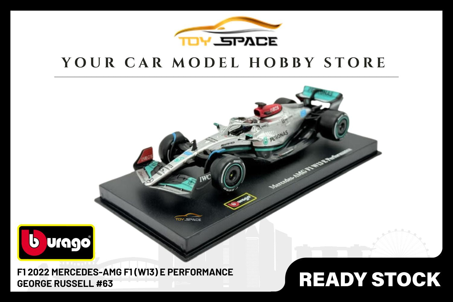 Bburago 1:43 Mercedes-AMG F1 (W13) Petronas Team (2022) #63 George Russel