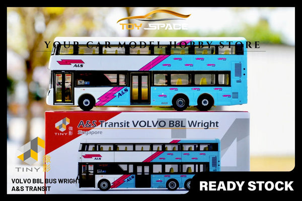 Tiny SG14 Diecast - Singapore A&S Transit Volvo B8L Bus Wright