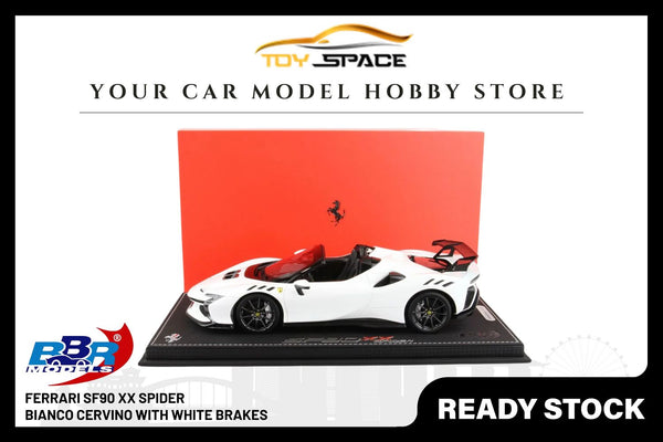 [BBR MODELS] 1/18 Ferrari SF90 XX Spider Bianco Cervino with White Brakes