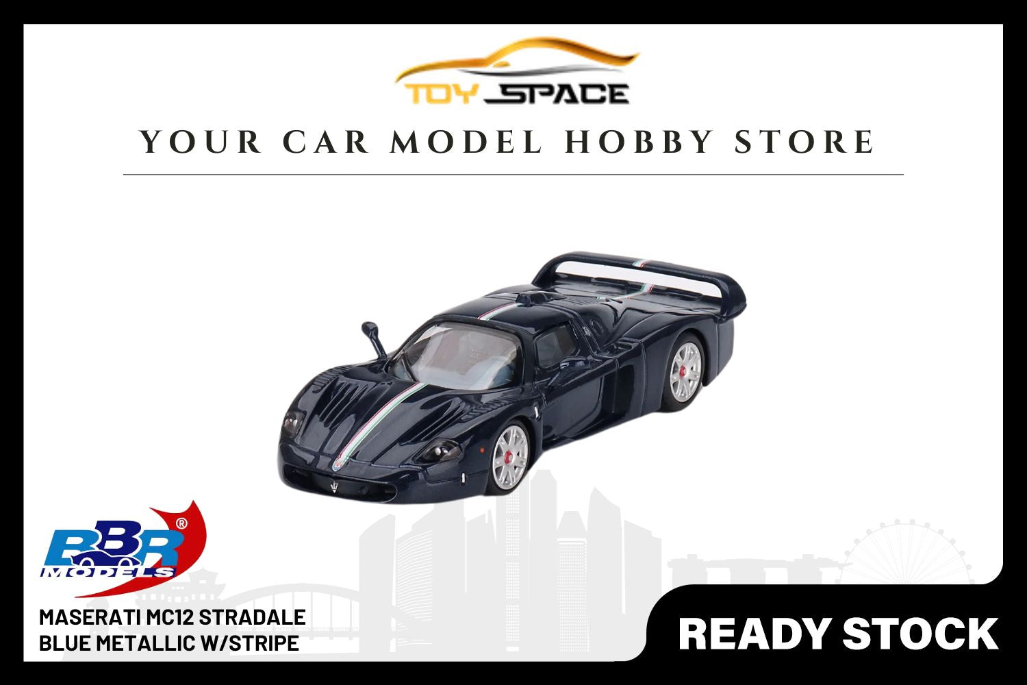 [BBR MODELS] 1/64 Maserati MC12 Stradale Blue Metallic w/ Stripe