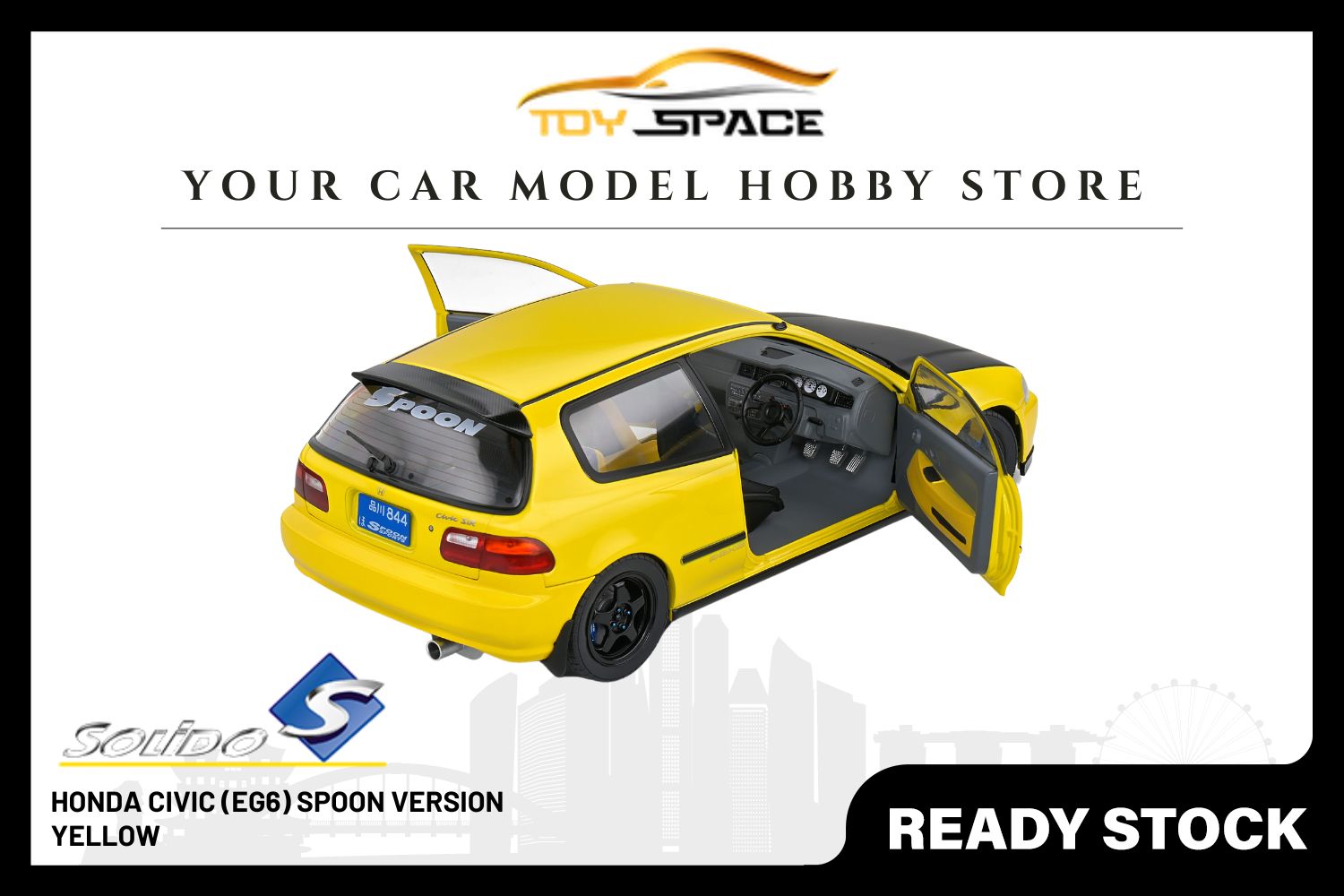 [SOLIDO] 1/18 Honda Civic (EG6) Spoon Version Yellow 1991