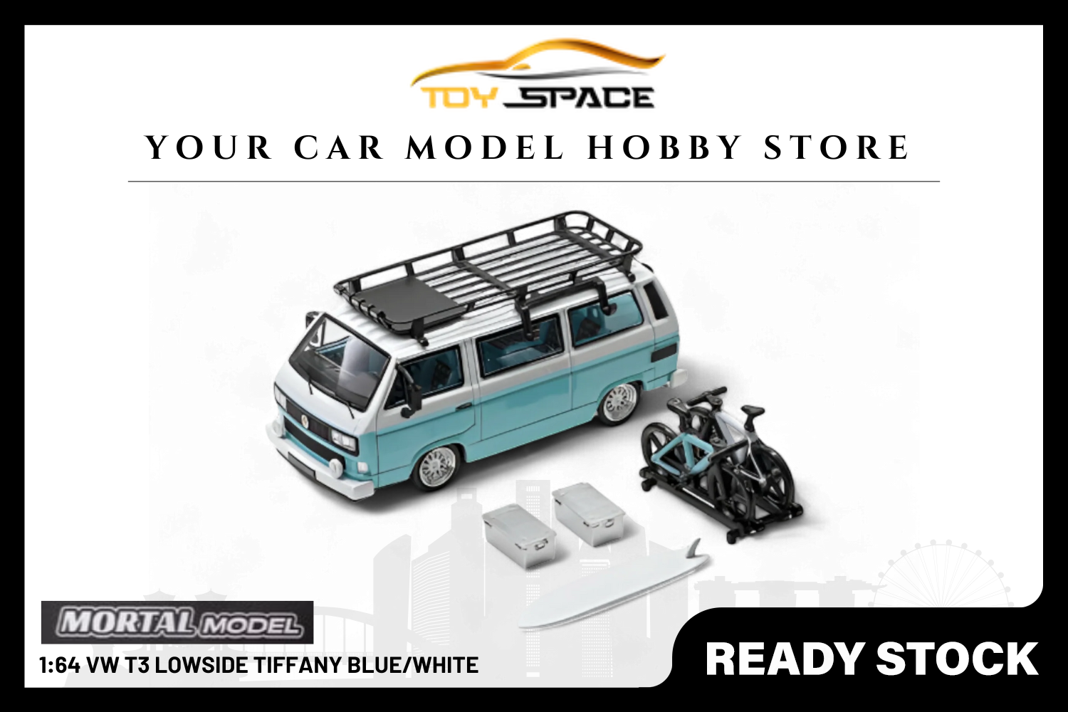 [MORTAL] 1:64 VW T3 Lowside Tiffany Blue/White