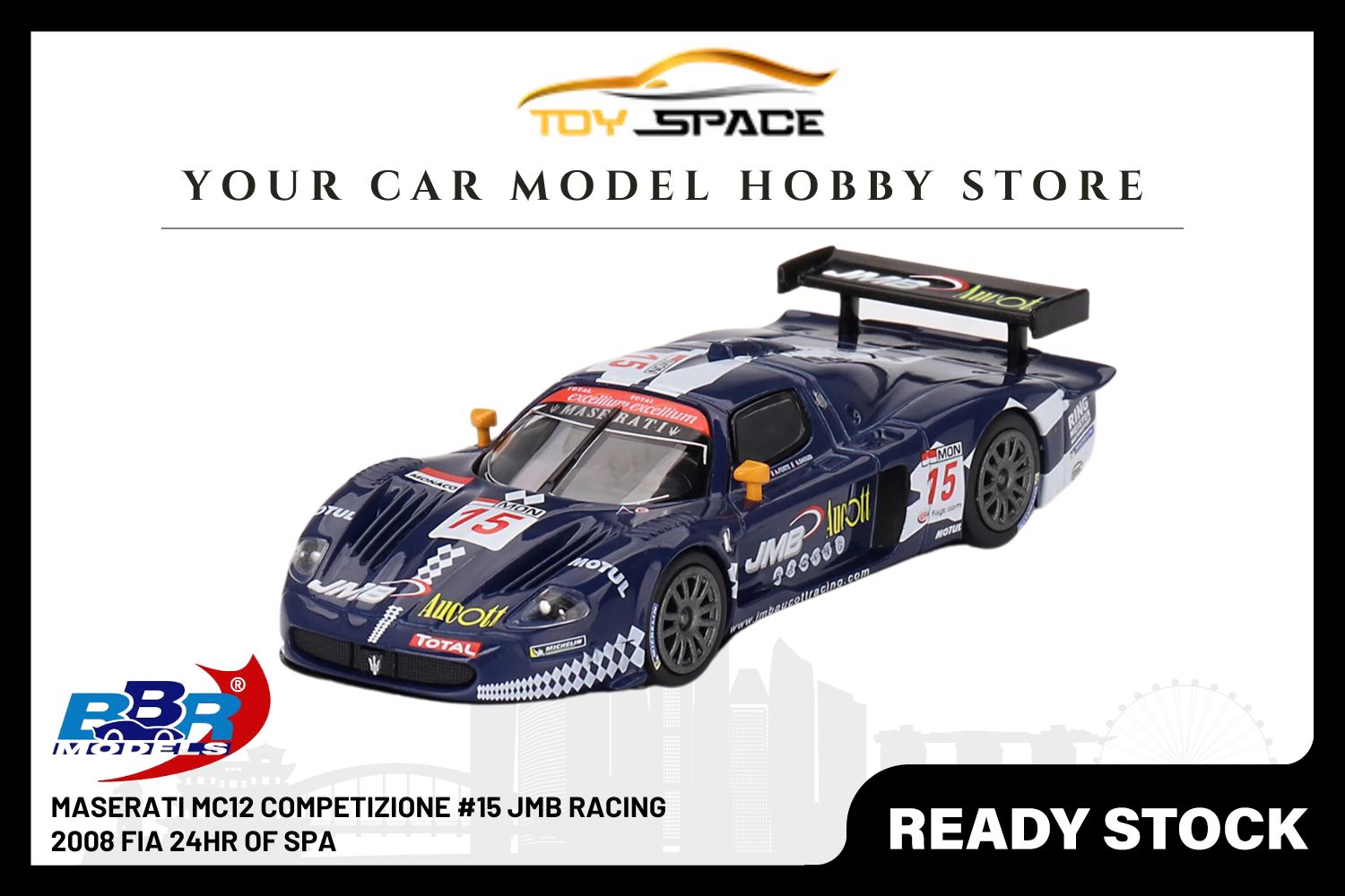 [BBR MODELS] 1/64 Maserati MC12 Competizione #15 JMB Racing 2008 FIA 24Hr Of Spa