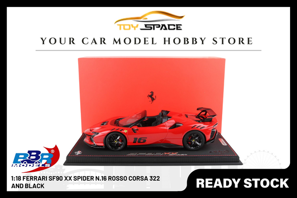 [BBR MODELS] 1/18 Ferrari SF90 XX Spider N.16 Rosso Corsa 322 And Black [Limited 50 pcs]