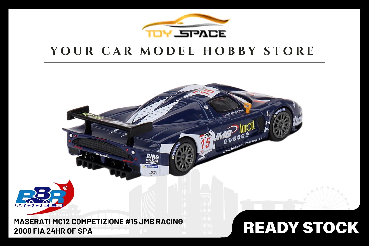 [BBR MODELS] 1/64 Maserati MC12 Competizione #15 JMB Racing 2008 FIA 24Hr Of Spa