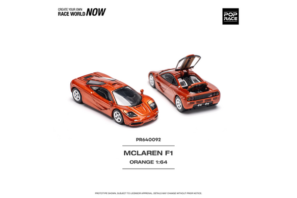 [POP RACE] 1/64 Mclaren F1 Orange