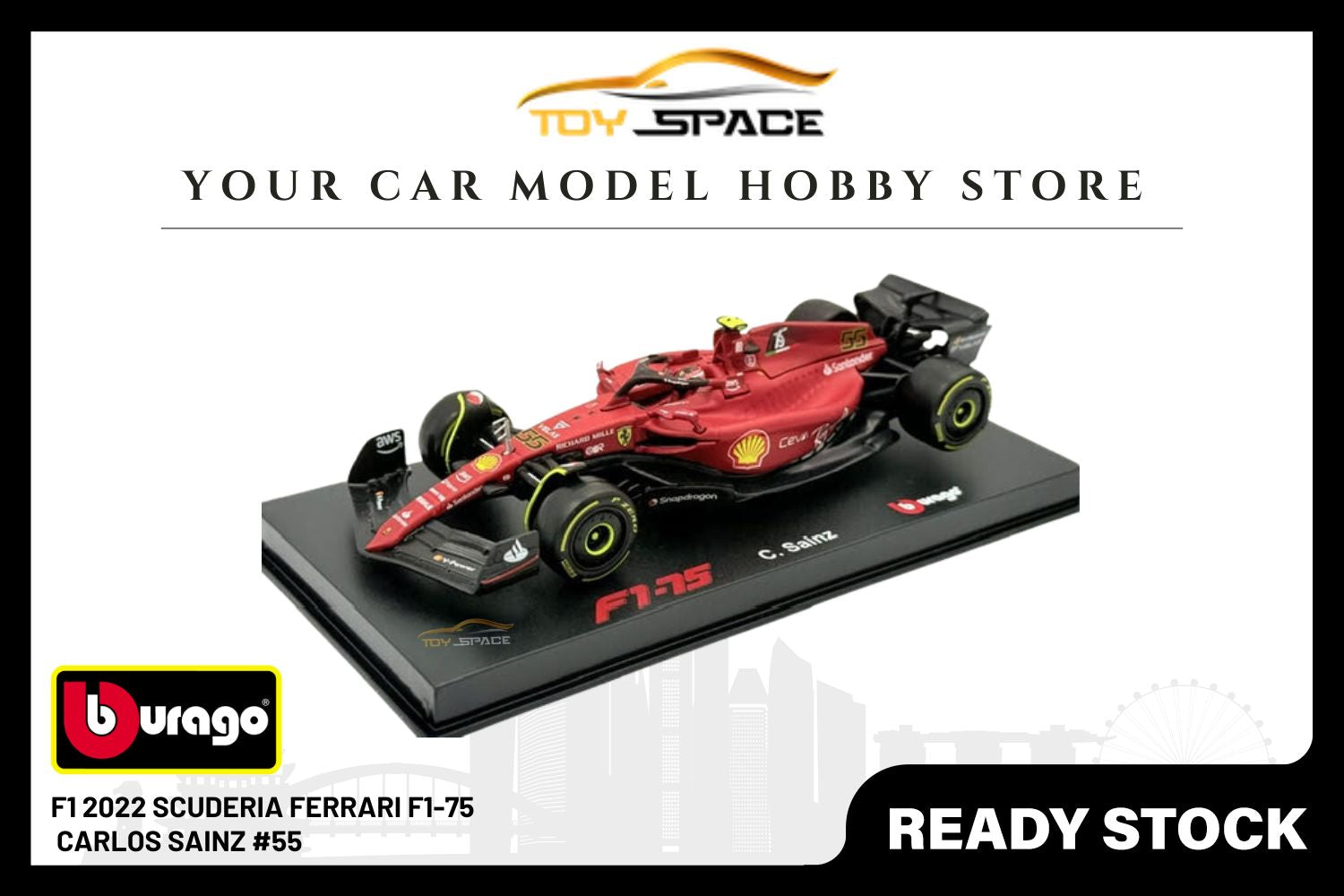 Bburago 1:43 Scuderia Ferrari F1-75 (2022) #55 Carlos Sainz