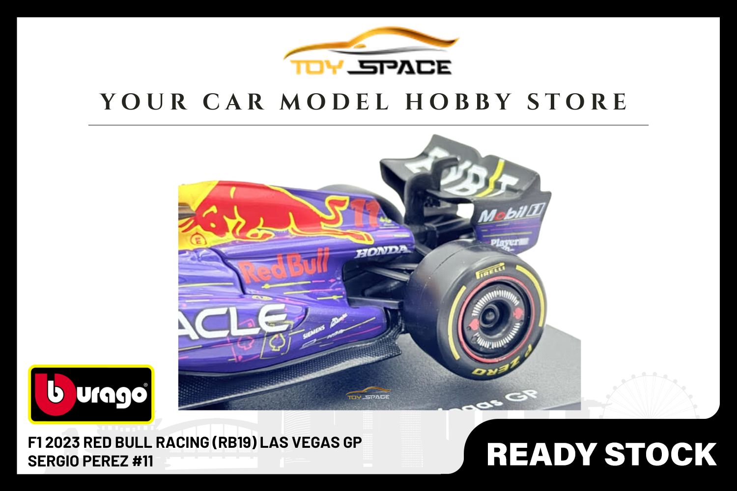 Bburago 1:43 Red Bull F1 (RB19) 2023 Las Vegas GP #11 Sergio Perez