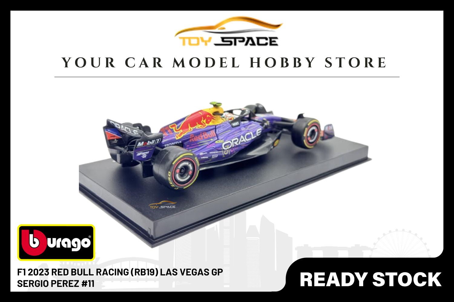 Bburago 1:43 Red Bull F1 (RB19) 2023 Las Vegas GP #11 Sergio Perez