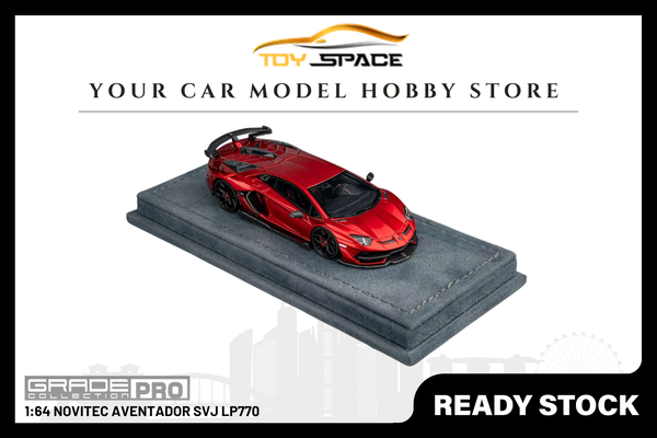 [GRADE PRO] 1:64 Novitec Aventador SVJ LP770 Metallic Red