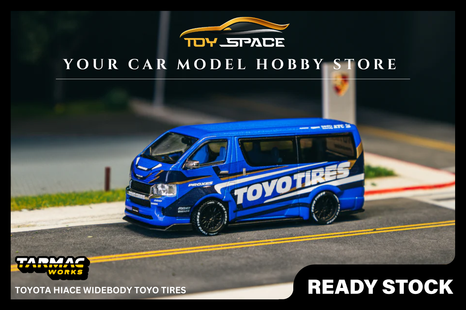 [TARMAC WORKS] 1:64 Toyota Hiace Widebody Toyo Tires