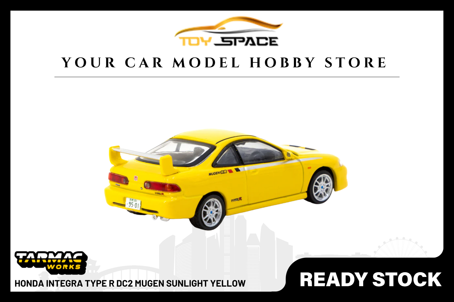 [TARMAC WORKS] 1:64 Honda Integra Type R DC2 Mugen Sunlight Yellow - GLOBAL64