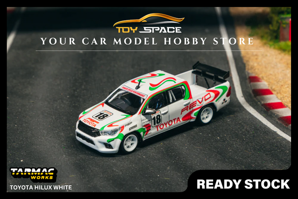 [TARMAC WORKS] 1:64 Toyota Hilux White - HOBBY64