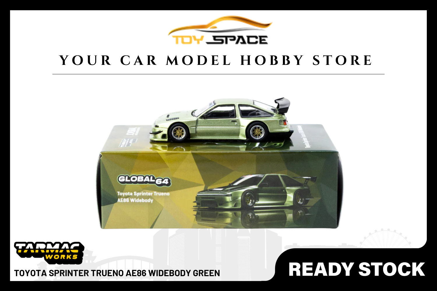 [TARMAC WORKS] 1:64 Toyota Sprinter Trueno AE86 Widebody Green