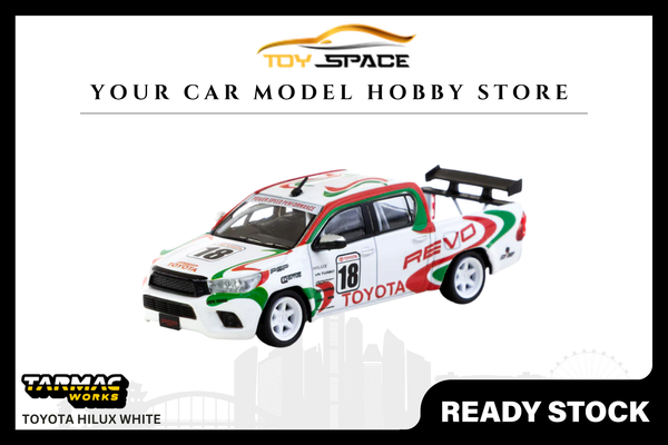 [TARMAC WORKS] 1:64 Toyota Hilux White - HOBBY64
