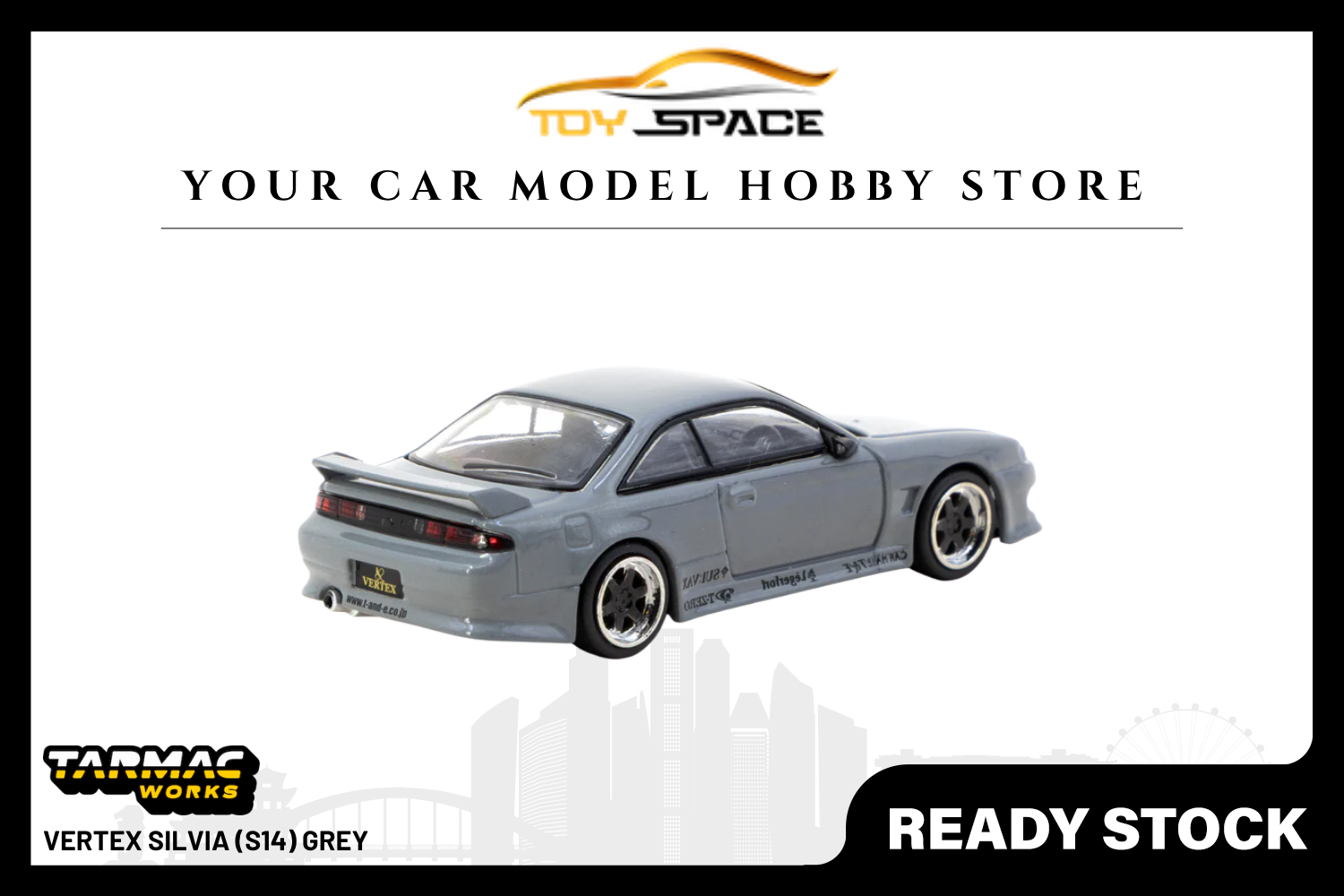 [TARMAC WORKS] 1:64 VERTEX Silvia (S14) Grey - GLOBAL64