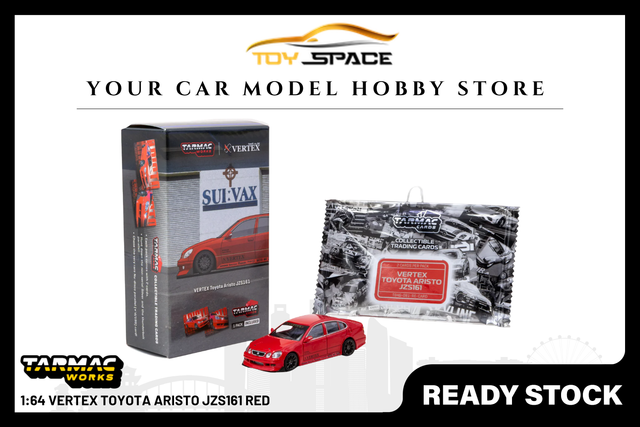 [TARMAC WORKS] 1:64 VERTEX Toyota Aristo JZS161 Red - Toy Space Diecast Online Store Singapore