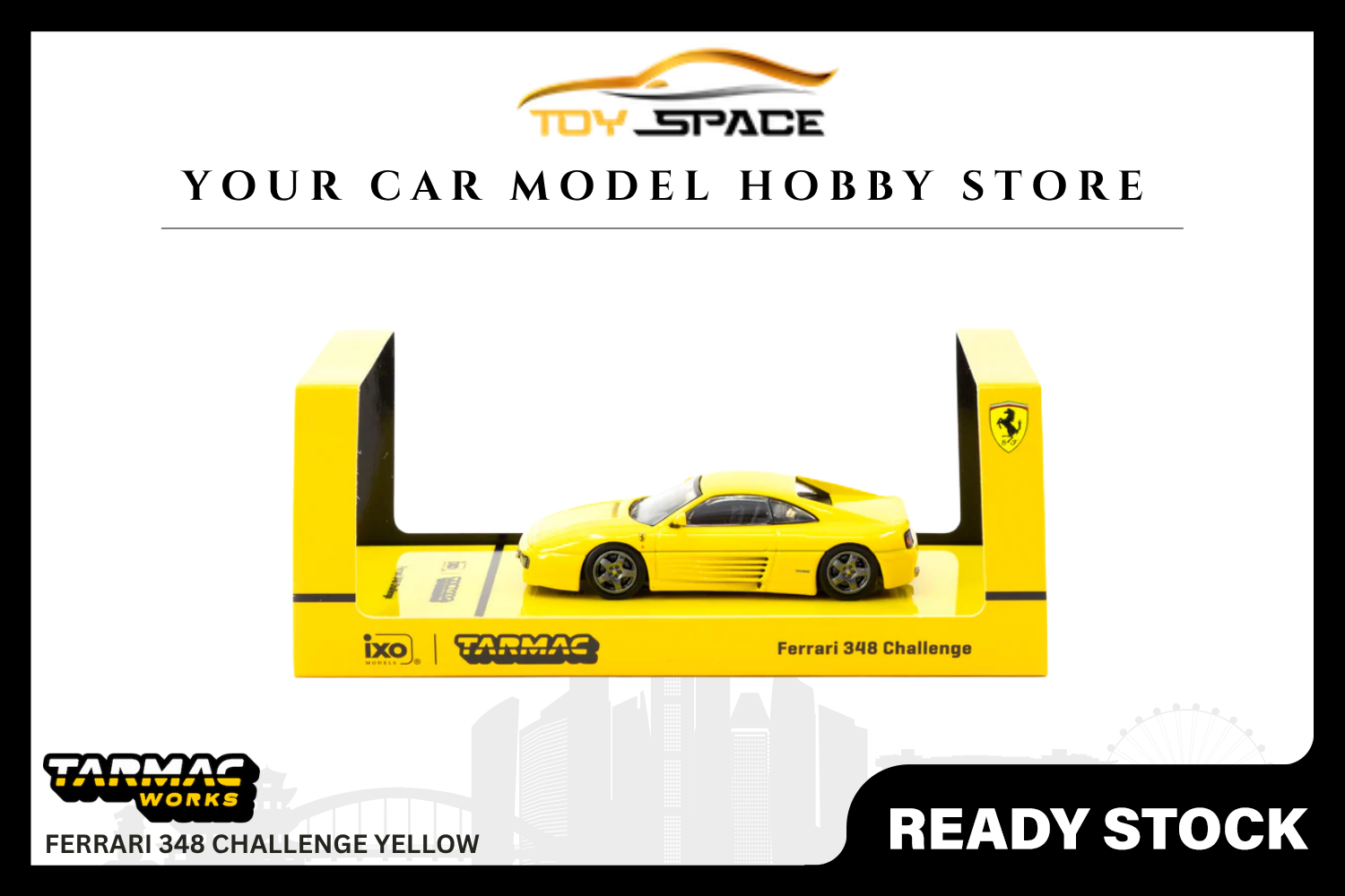 [TARMAC WORKS] 1:64 Ferrari 348 Challenge Yellow - HOBBY64