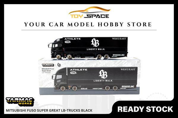 [TARMAC WORKS] 1:64 Mitsubishi Fuso Super Great LB-Trucks Black - TRUCK64