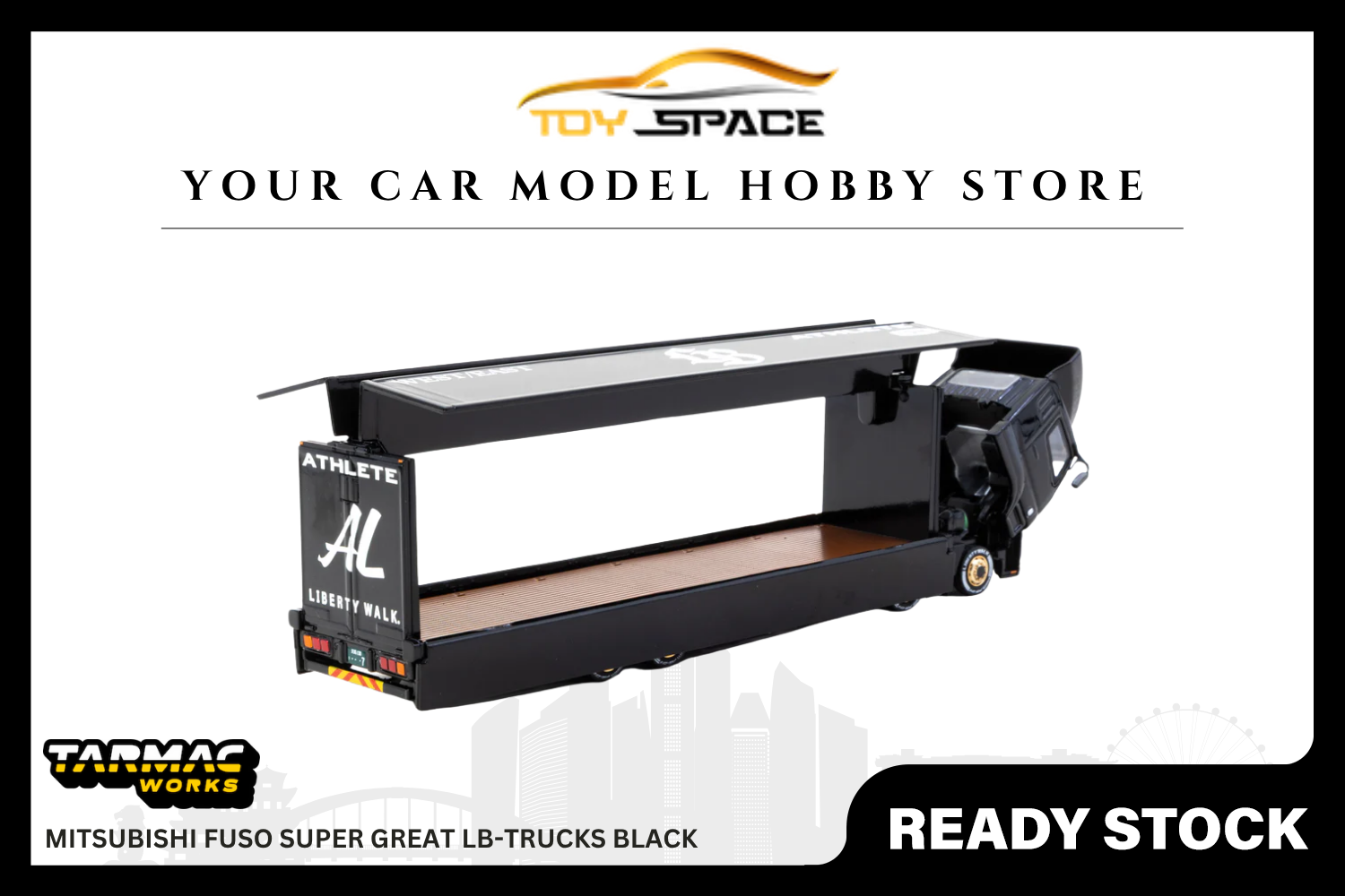 [TARMAC WORKS] 1:64 Mitsubishi Fuso Super Great LB-Trucks Black - TRUCK64
