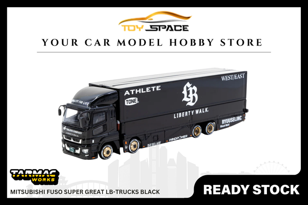 [TARMAC WORKS] 1:64 Mitsubishi Fuso Super Great LB-Trucks Black - TRUCK64