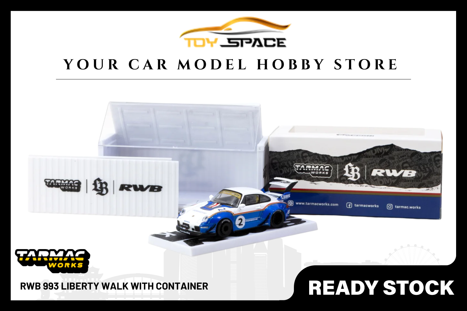 [TARMAC WORKS] 1:64 RWB 993 Liberty Walk with Container