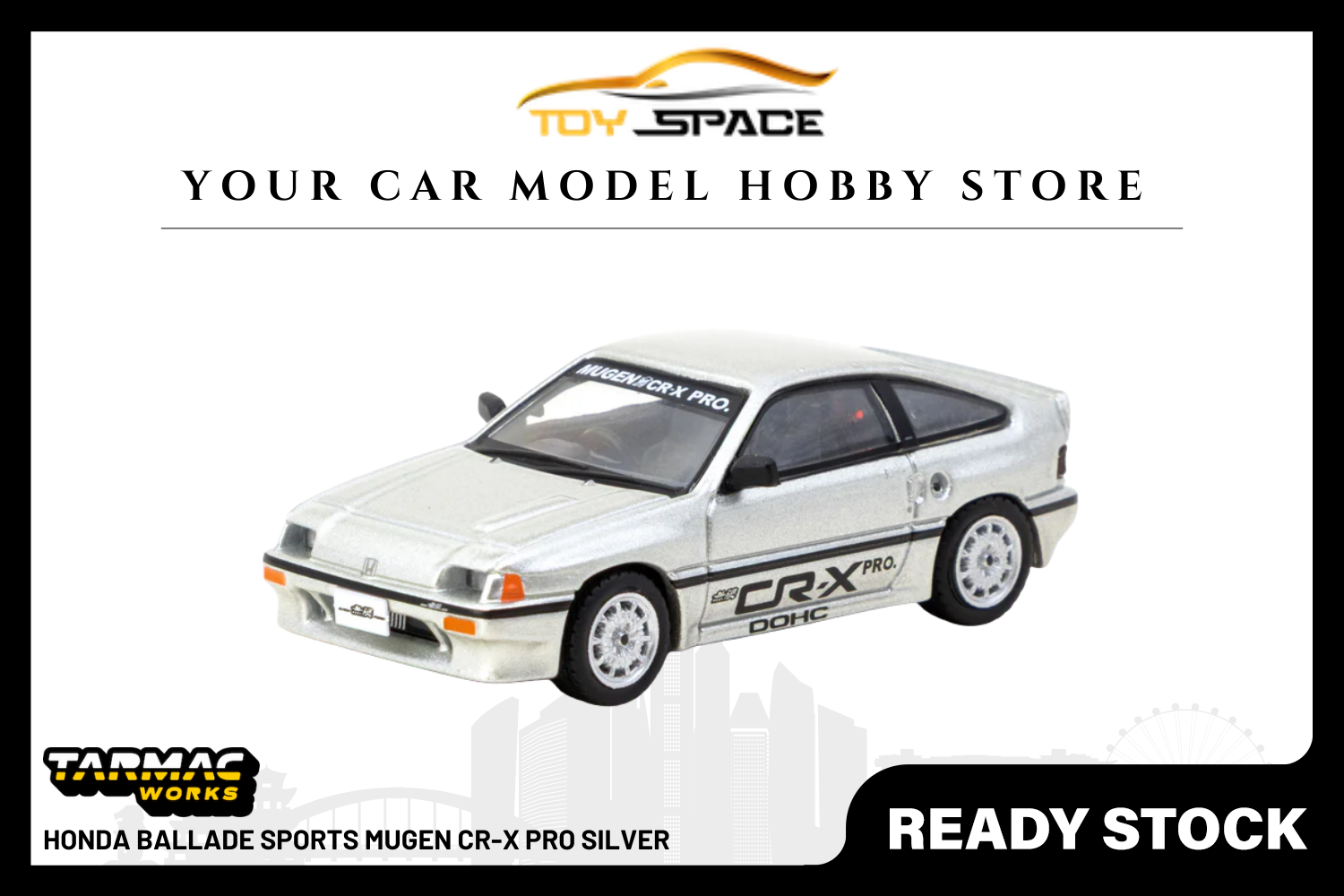 [TARMAC WORKS] 1:64 Honda Ballade Sports MUGEN CR-X PRO Silver