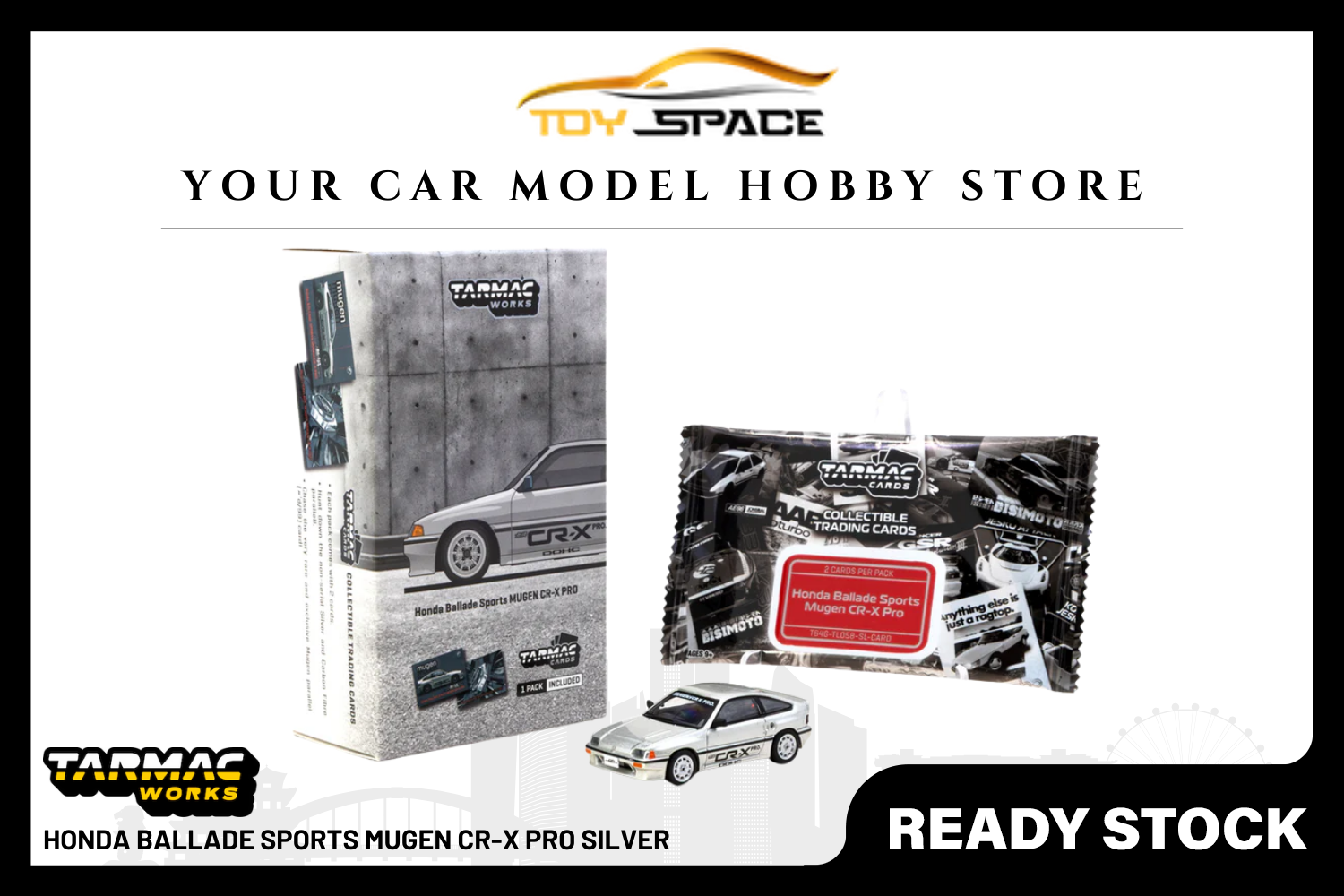 [TARMAC WORKS] 1:64 Honda Ballade Sports MUGEN CR-X PRO Silver