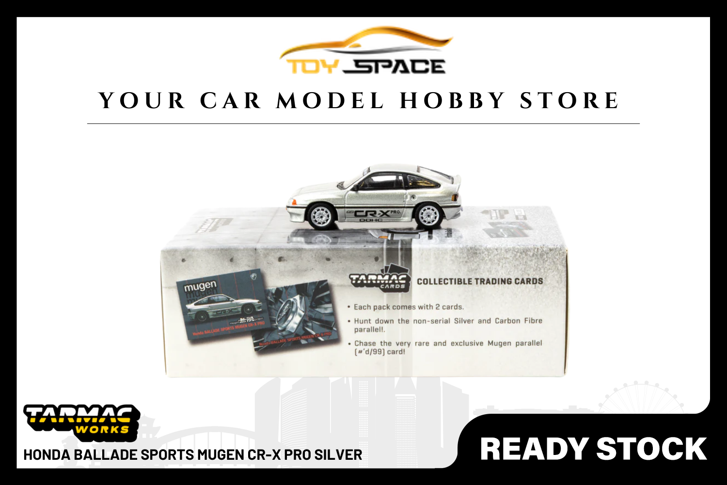 [TARMAC WORKS] 1:64 Honda Ballade Sports MUGEN CR-X PRO Silver