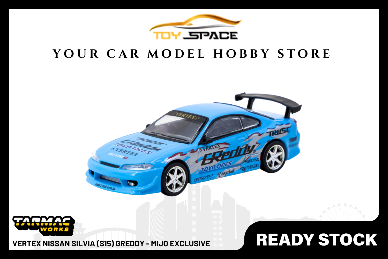 [TARMAC WORKS] 1:64 VERTEX Nissan Silvia (S15) GReddy - Mijo Exclusive