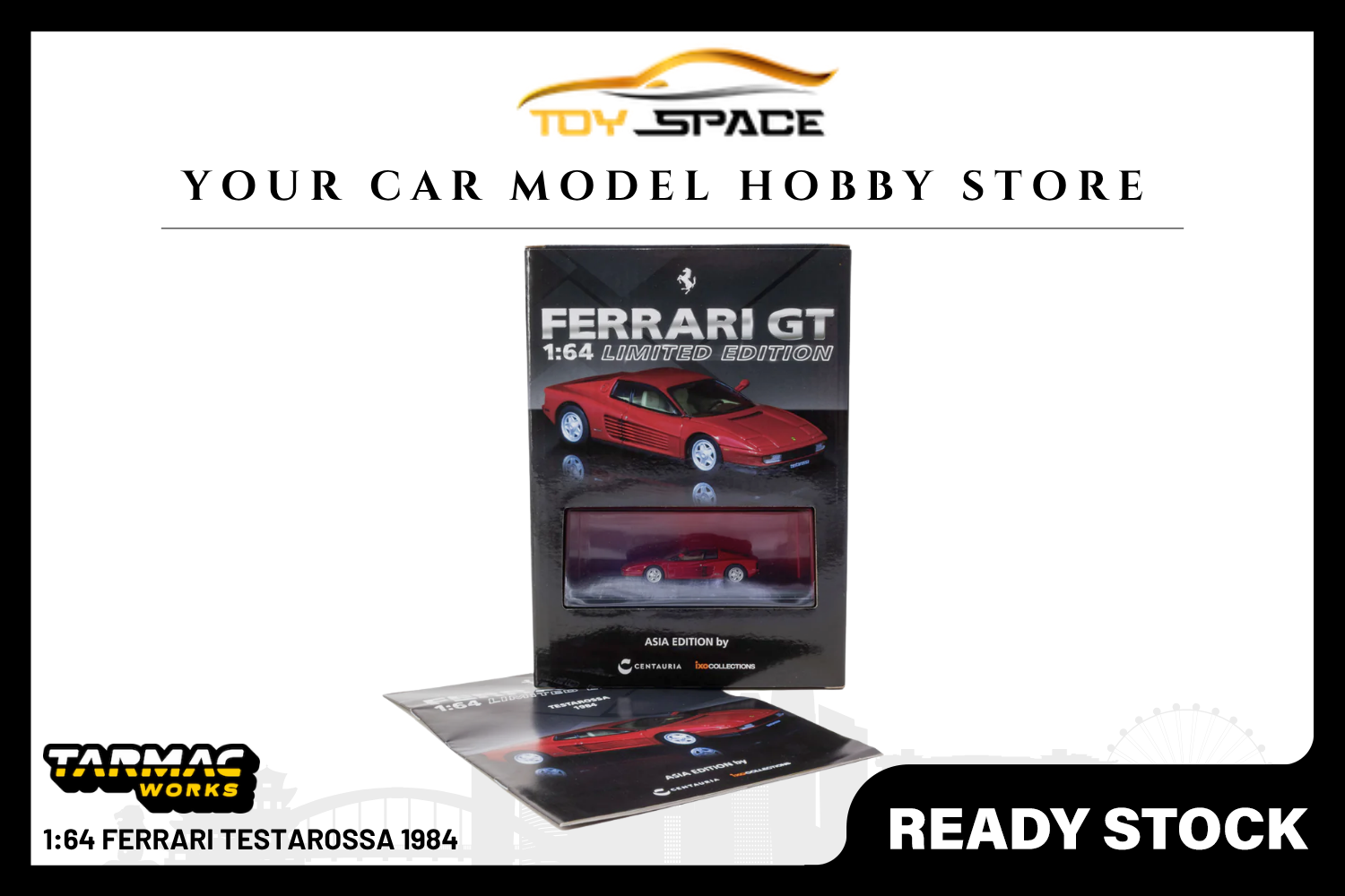 [TARMAC WORKS] 1:64 Ferrari Testarossa 1984 - Toy Space Diecast Online Store Singapore