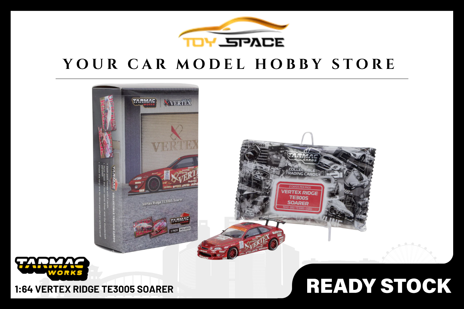 [TARMAC WORKS] 1:64 Vertex Ridge TE3005 Soarer - Toy Space Diecast Online Store Singapore