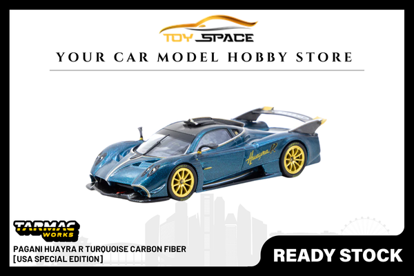 [TARMAC WORKS] 1:64 Pagani Huayra R Turquoise Carbon Fiber [USA Special Edition]