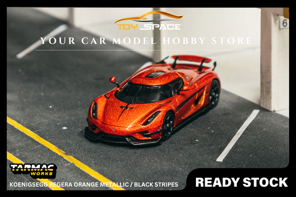 [TARMAC WORKS] 1:64 Koenigsegg Regera Orange Metallic / Black Stripes