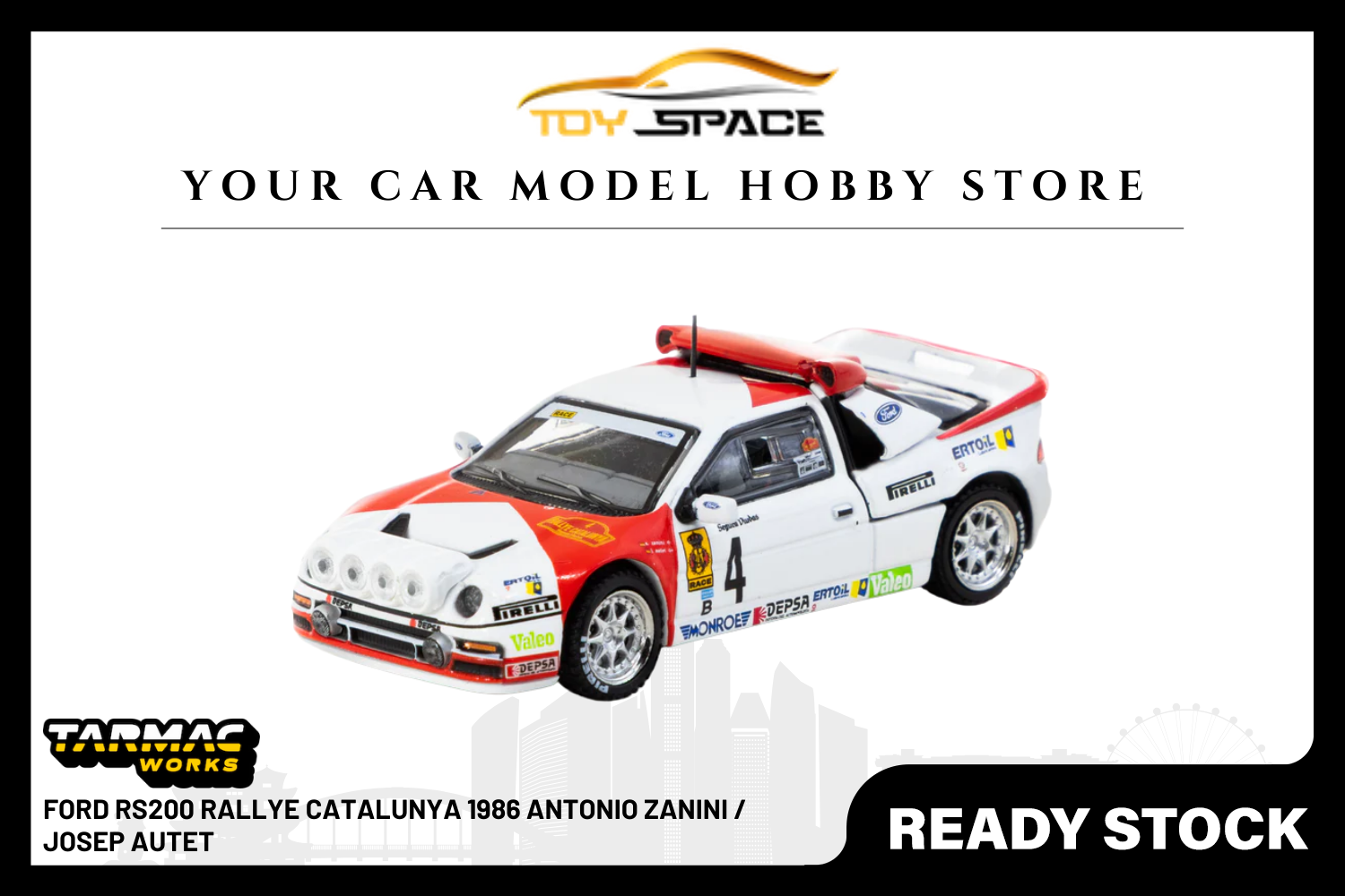 [TARMAC WORKS] 1:64 Ford RS200 Rallye Catalunya 1986 Antonio Zanini / Josep Autet