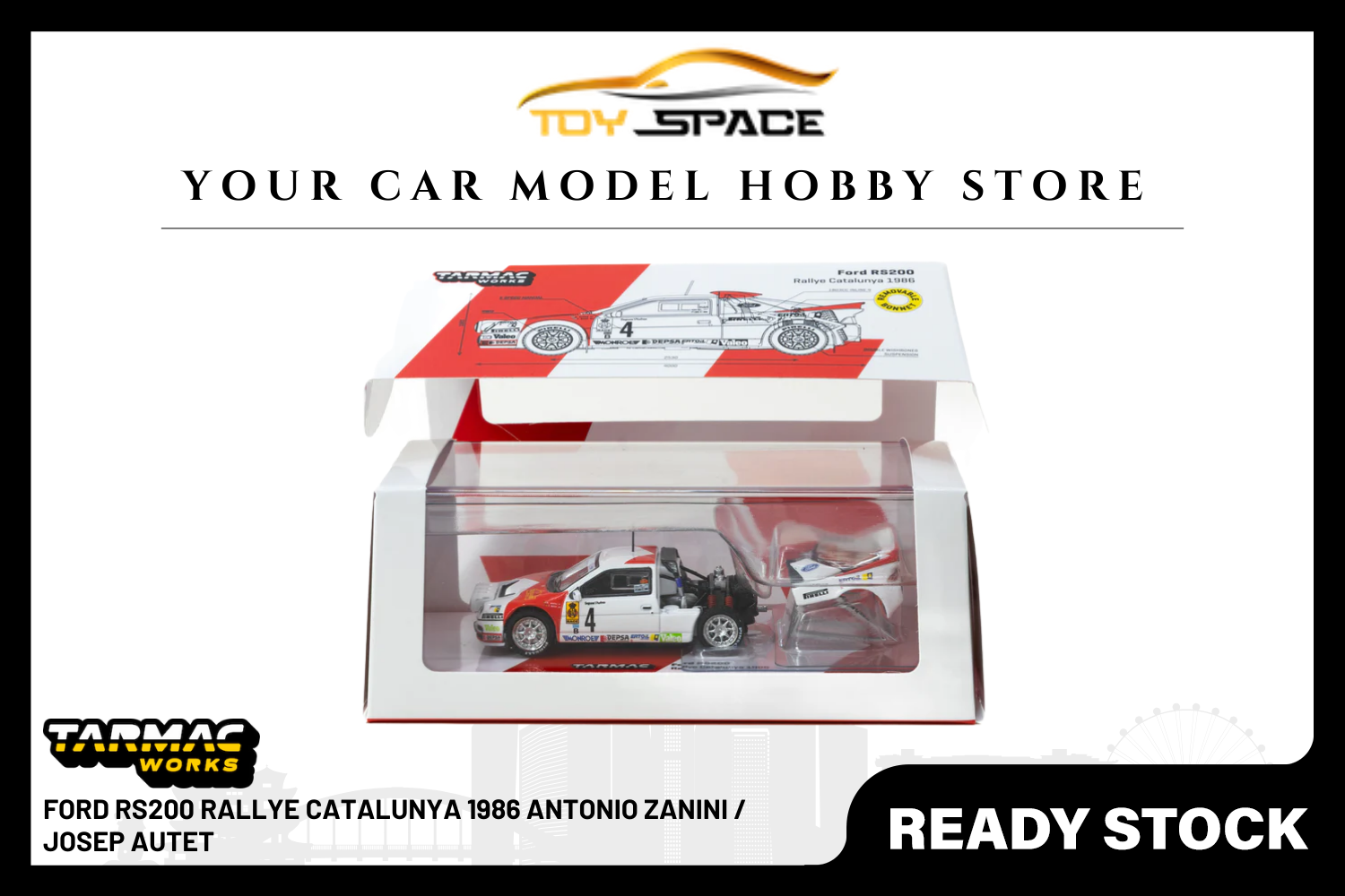 [TARMAC WORKS] 1:64 Ford RS200 Rallye Catalunya 1986 Antonio Zanini / Josep Autet