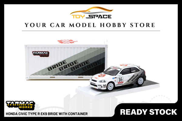 [TARMAC WORKS] 1:64 Honda Civic Type R EK9 Bride With Container
