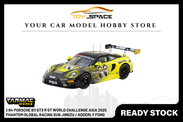 [TARMAC WORKS] 1:64 Porsche 911 GT3 R GT World Challenge Asia 2025 Phantom Global Racing Sun Jingzu / Adderly Fong