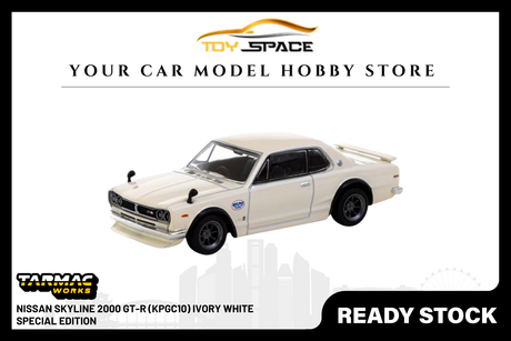 [TARMAC WORKS] 1:64 Nissan Skyline 2000 GT-R (KPGC10) Ivory White - Special Edition - Toy Space Diecast Online Store Singapore