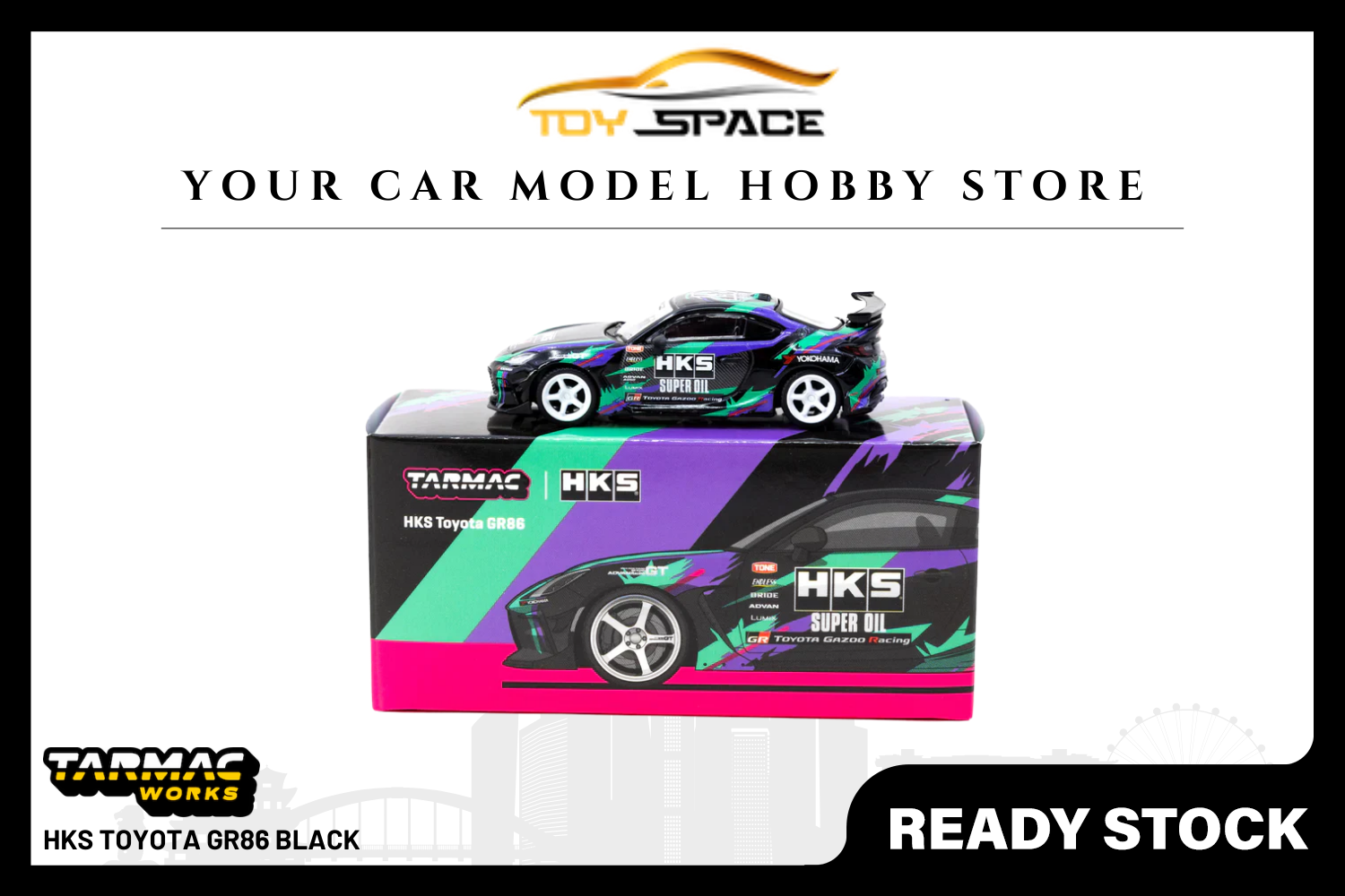 [TARMAC WORKS] 1:64 HKS Toyota GR86 Black