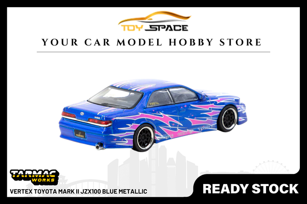 [TARMAC WORKS] 1:64 VERTEX Toyota Mark II JZX100 Blue Metallic - GLOBAL64