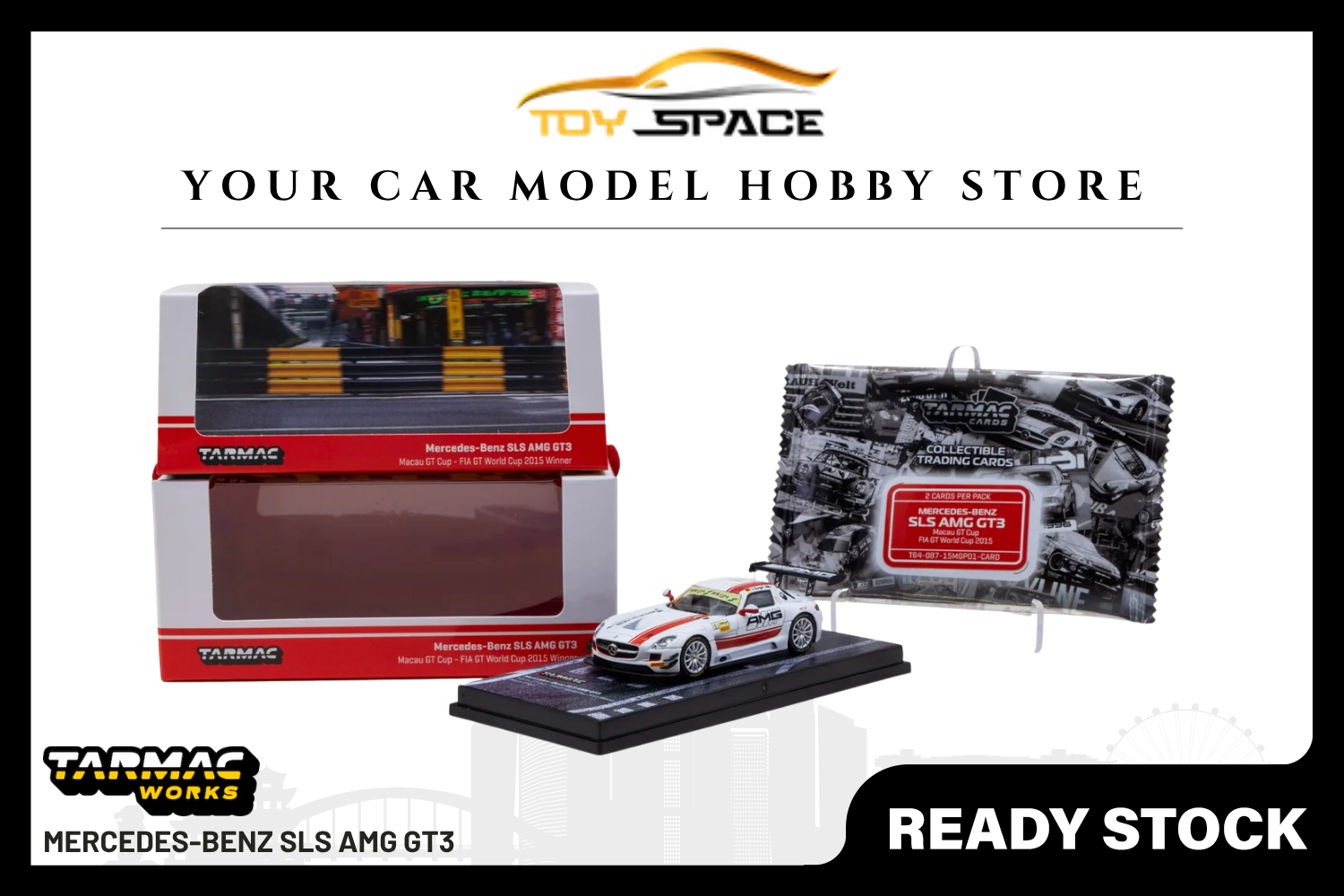 [TARMAC WORKS] 1:64 Mercedes-Benz SLS AMG GT3 Macau GT Cup - FIA GT World Cup 2015 Winner Maro Engel